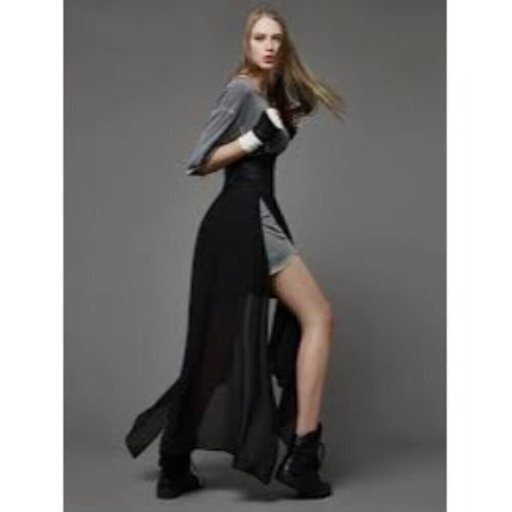 19/91 Lateral Product black maxi tunic size 6
